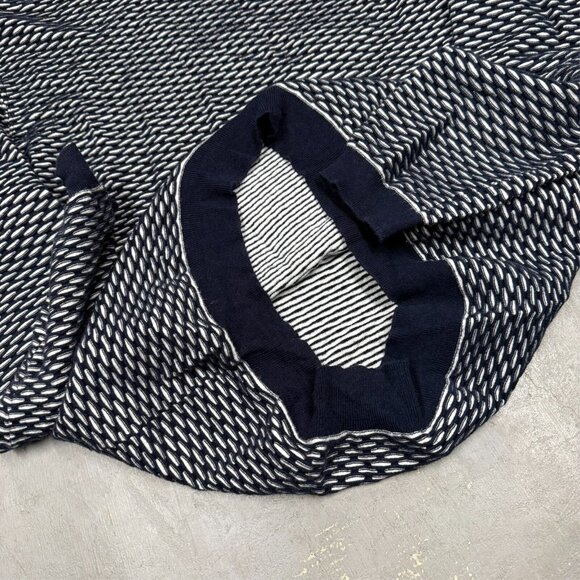 $275 IKKS Men Sweater Textured Knit Fabric Cotton Viscose Black/White XL - Picture 6 of 8